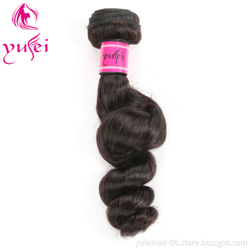 Natural Black Loose Wave 13x6 13x4 Lace Frontal With Human Hair Wefts Virgin Peruvian 3 Hair Bundles With Closure